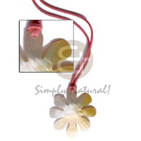 pink leather thong with 45 mm mother of pearl shell (MOP)