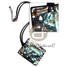 55mmx45mm rectangular crackled paua abalone in 3mm