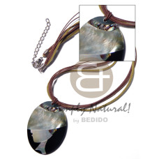 subdued yellow leather thong with 4 rows cord combination and 50mmx38mm