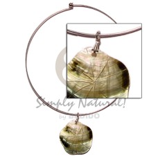 nickel free silver hoop ring with scallop black