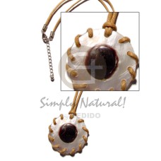 beige wax cord with 40mm round hammershell