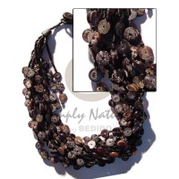 6 layers 7 8mm black pen heishe with