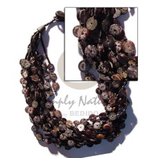 6 layers 7 8mm black pen heishe with