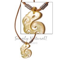 celtic mother of pearl shell (MOP) in wax cord 40mmx25mm