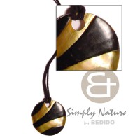 40mm brownlip zebra pendant with embossed skin