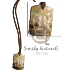 40mm blacklip dog tag with double flower