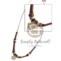 wax cord with coco Pokalet wood beads bamboo with