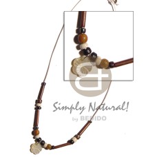 wax cord with coco Pokalet wood beads bamboo with
