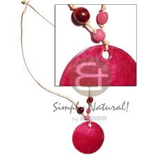 50mm round fuschia pink hammershell on wax