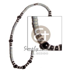 4 5mm coco heishe light blue with black