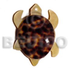 mother of pearl shell (MOP) turtle with cowrie back shell 40mm
