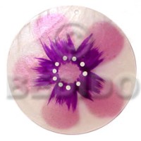 round natural 50mm capiz shell with handpainted
