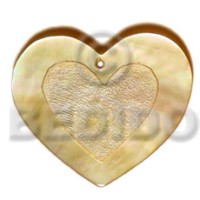 heart mother of pearl shell (MOP) with design 40mm