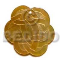 scallop mother of pearl shell (MOP) with design 40mm