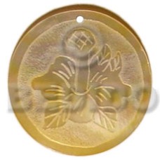 round gumamela 40mm mother of pearl shell (MOP)