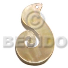 mother of pearl shell (MOP) 45mm curly hook