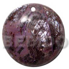 40mm round violet oyster shell cracking with