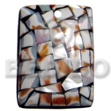 45mmx35mm rectangular laminated cowrie tiger shell chips