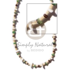 sq cut white shell with coco bleach brwn green