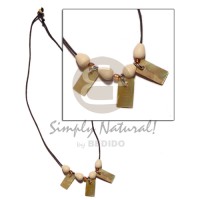 3 pc. 20mm rectangular mother of pearl shell (MOP) with wood