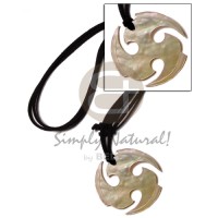 45mm round ninja mother of pearl shell (MOP) in leather thong