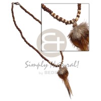 30mm round brownlip with feather accent in