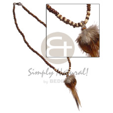 30mm round brownlip with feather accent in