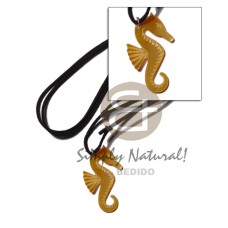 45mm mother of pearl shell (MOP) seahorse on adjustable leather thong