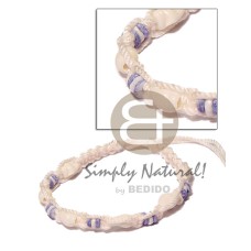 white cord macrame choker with white nassa