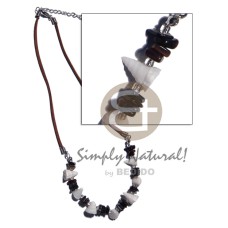 leather thong with vertagus shell and blackpin