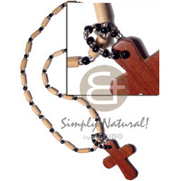 natural white wood tube with glass beads