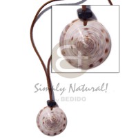 leather thong with round cunos shell with