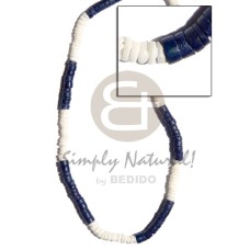 4 5mm white clam with navy blue coco