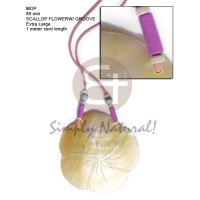 pink leather thong with 80mm mother of pearl shell (MOP)