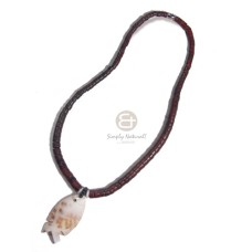 graduated coco heishe in dark marron tone