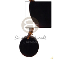 leather thong with 40mm round tab shell