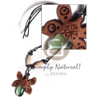 35mm clay bug  adjustable black wax cord tribal clay series