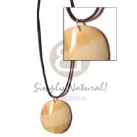 cord with polished 40mm round melo shell