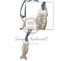 aqua blue leather thong 40mm fishbone hammershell