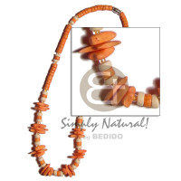 orange 4 5mm coco heishe with matching coco