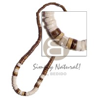 graduated coco heishe natural brown with white