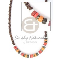 2 3 mm brown coco Pokalet with red yellowithpink