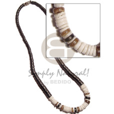 graduated black coco heishe with 4 5mm white