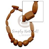 natural wood beads dyed in brown color