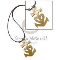 45mm anchor mother of pearl shell (MOP) in wax cord