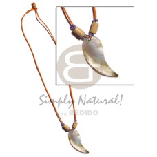 35mm tadpole mother of pearl shell (MOP) in wax cord