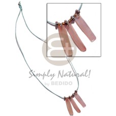 3 pc. 25x10mm pink hammershell bars in