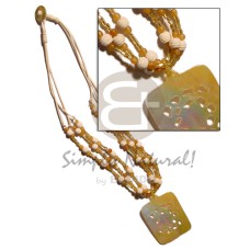 3 layer wax cord with glass, wood