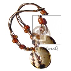 3 layers wax cord with amber bone