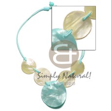 5 round hammershell in pastels cord choker